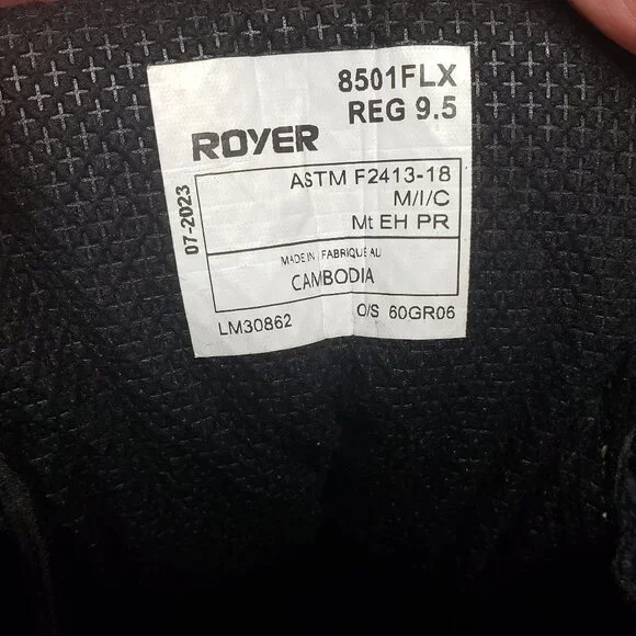 Royer 9.5 Work Boots Met Guard FR Composite Toe 8501 Black $208 - Picture 12 of 16